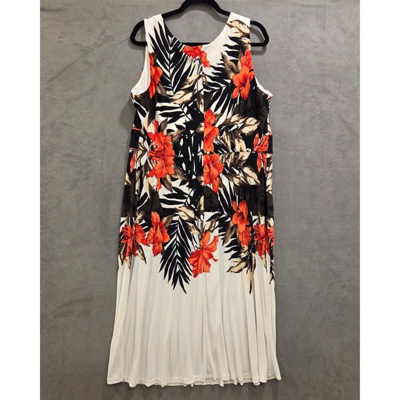 DB‎ Established 1962 Maxi Dress Women Size 18 Floral Tropical Resort Beach Flowy - Picture 2 of 7